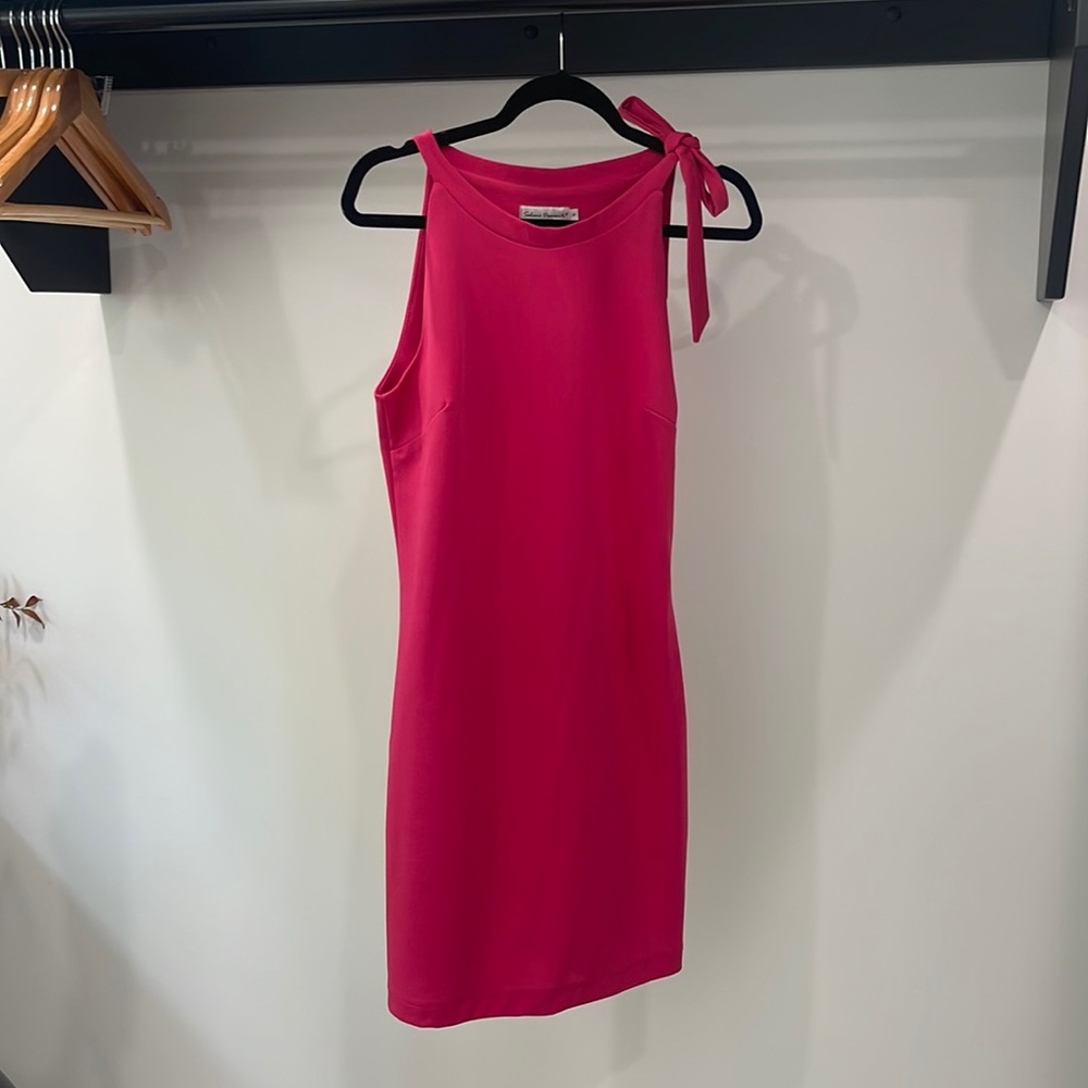 Pink Tie-Shoulder Mini Dress